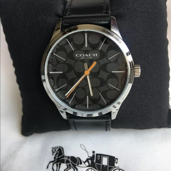 Coach Men's Watch Baxter  W1584 Leather Black - Picture 4 of 10